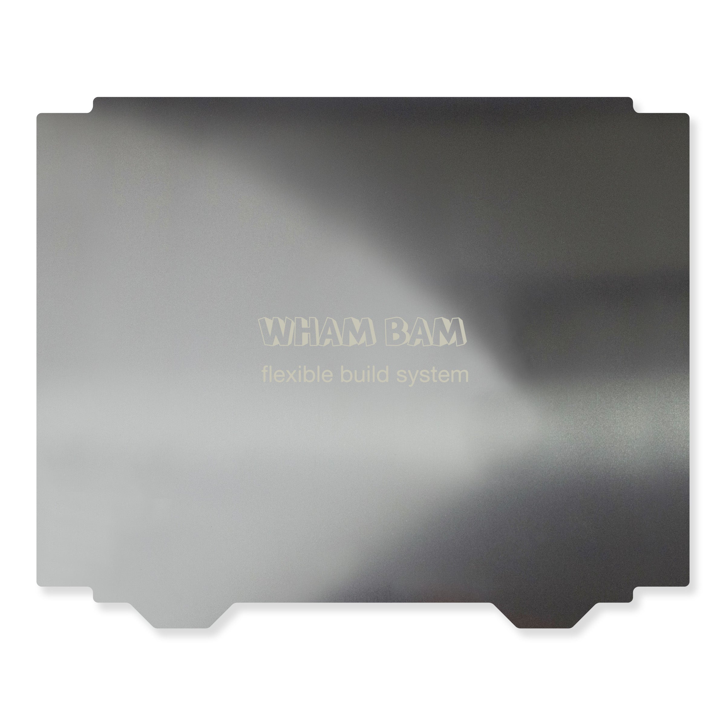 Side view of the Flexi Plate with bed clips attached demonstrating flexibility