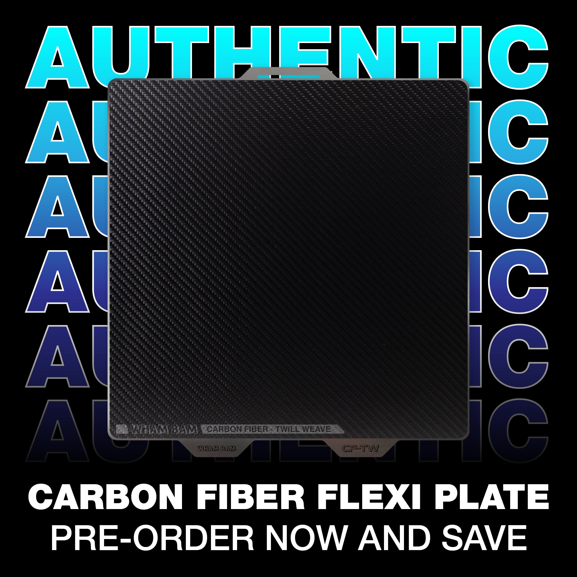 Close-up of the carbon fiber composite layer on a 3D printer build surface