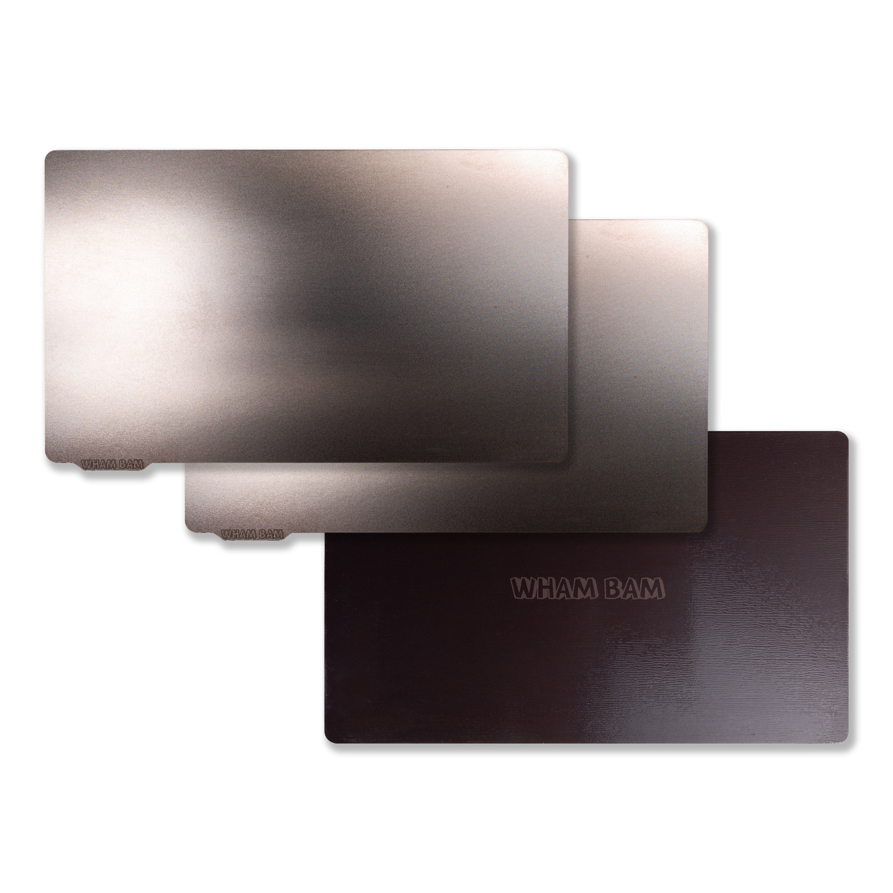 Close-up of the rustproof chromium alloy Flexi Plate, highlighting its etched surface for model adhesion.