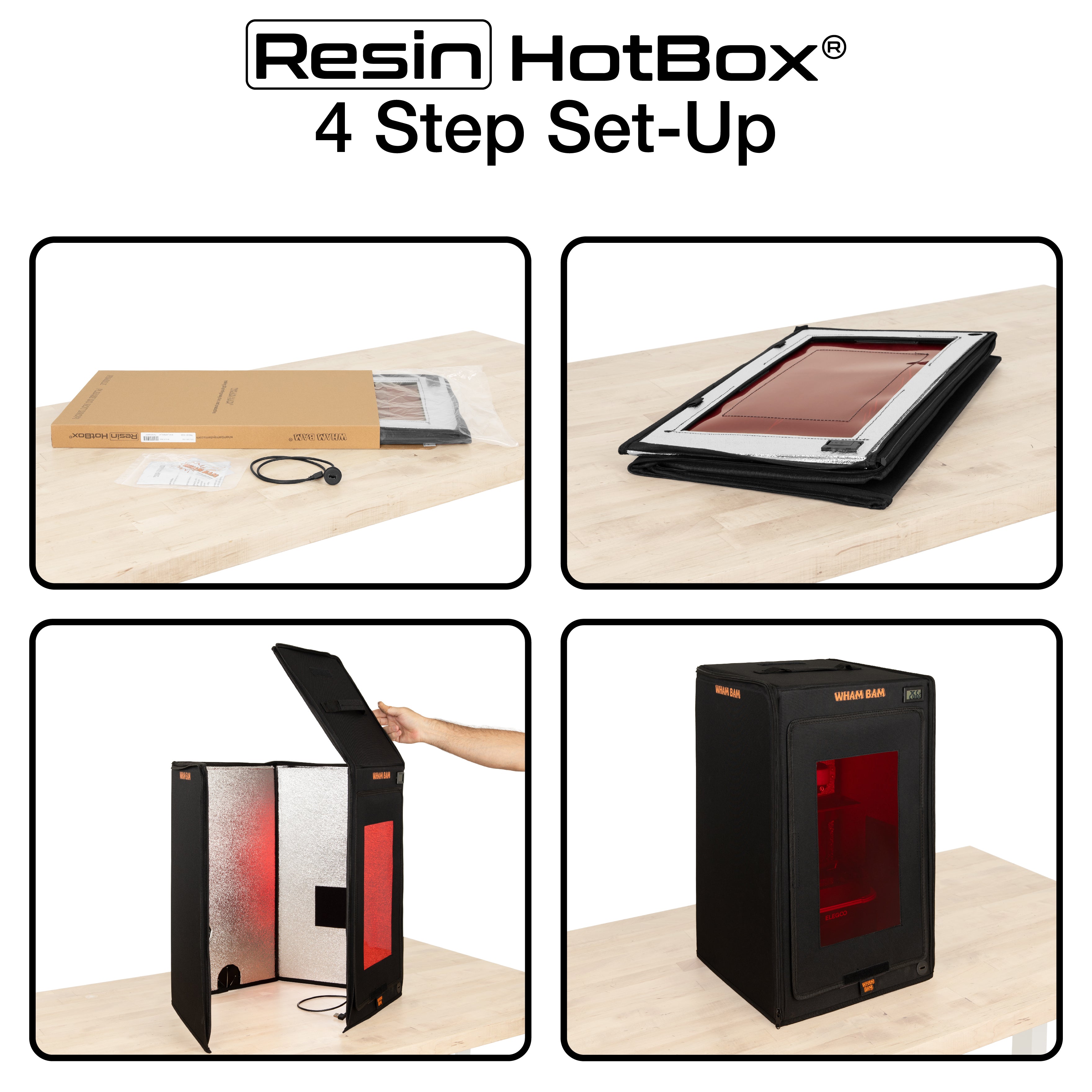 Foldable resin printer enclosure made of durable nylon fabric