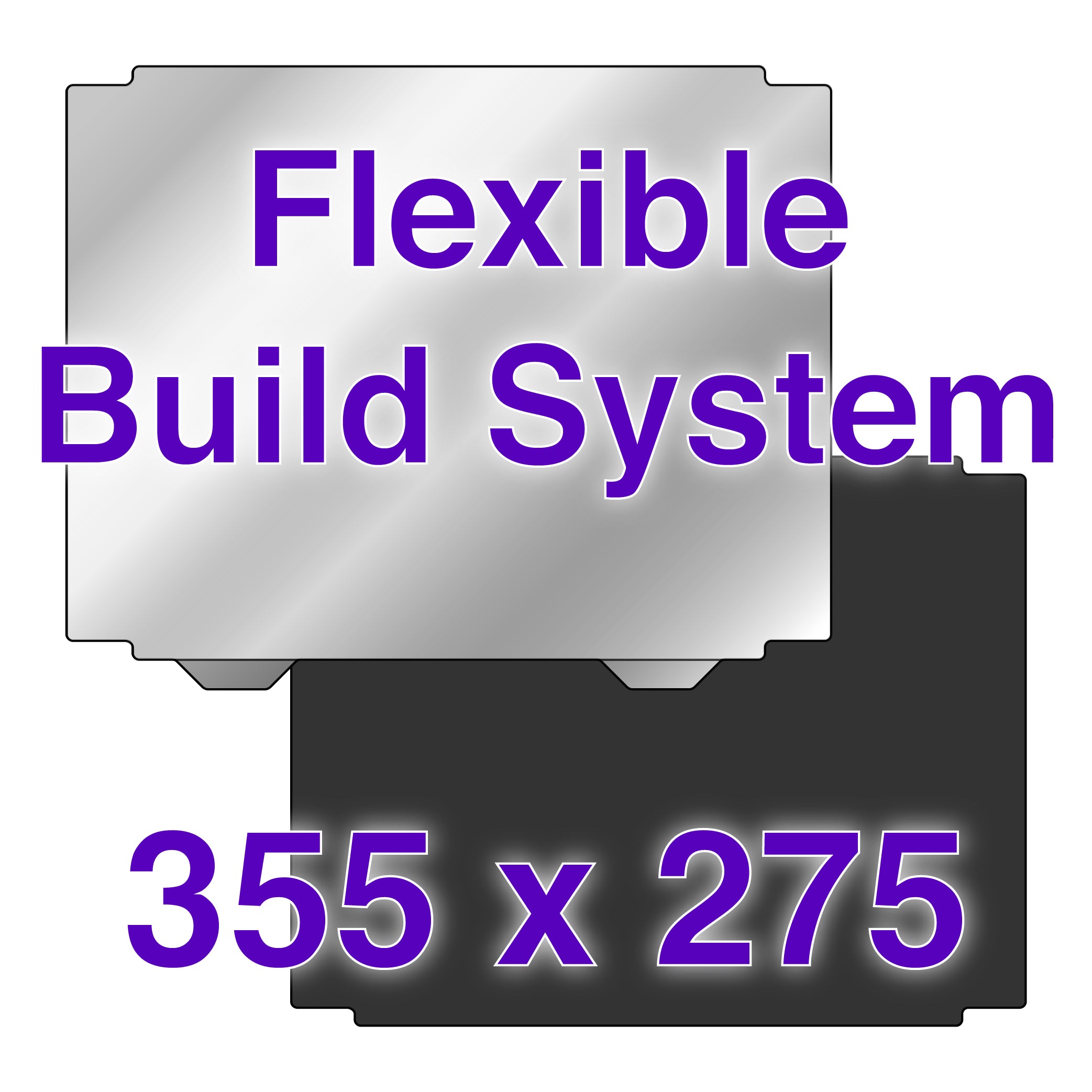 Wham Bam Flexible Build System for UltiMaker S5 showing the PEX build surface and Flexi Plate from a top view.