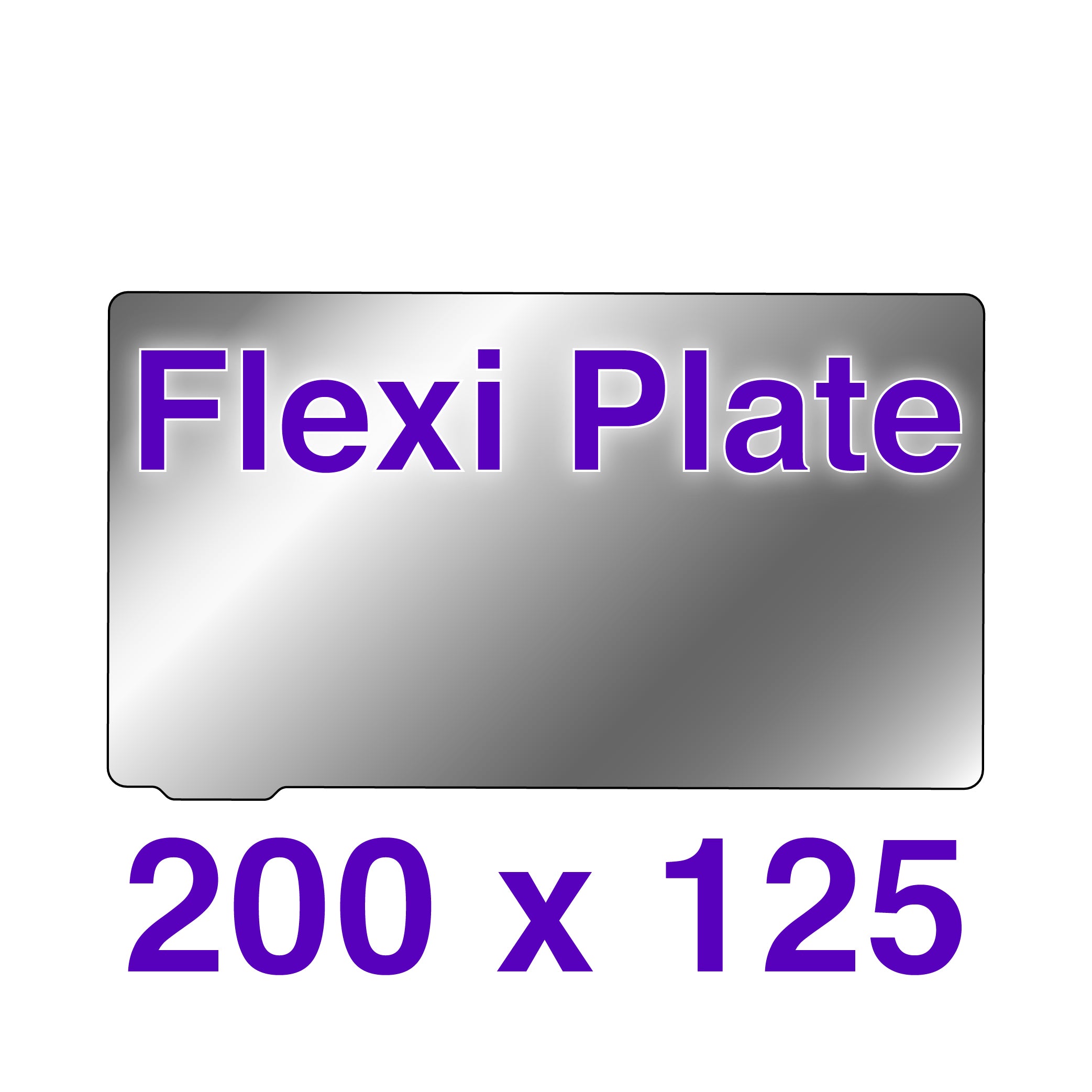 Close-up of the Ultimate Flexi Plate 200 x 125 showcasing its etched surface and spring steel flexibility.