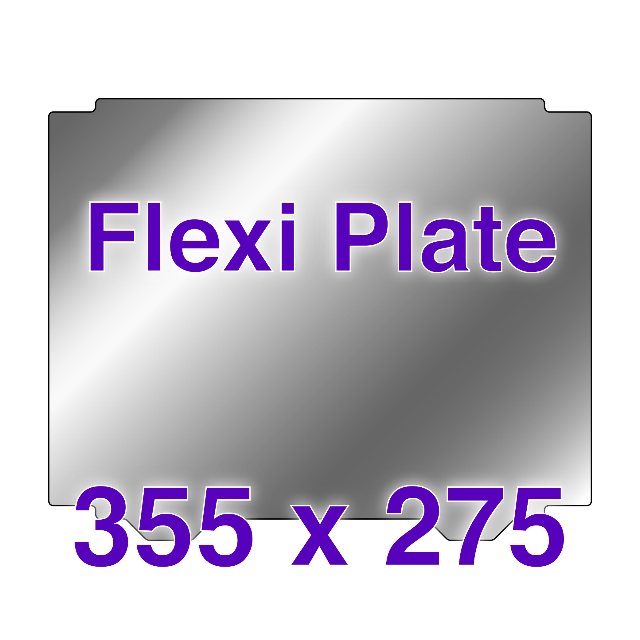 Front view of Wham Bam Flexi Plate installed on Ultimaker S5 showing cut out corners