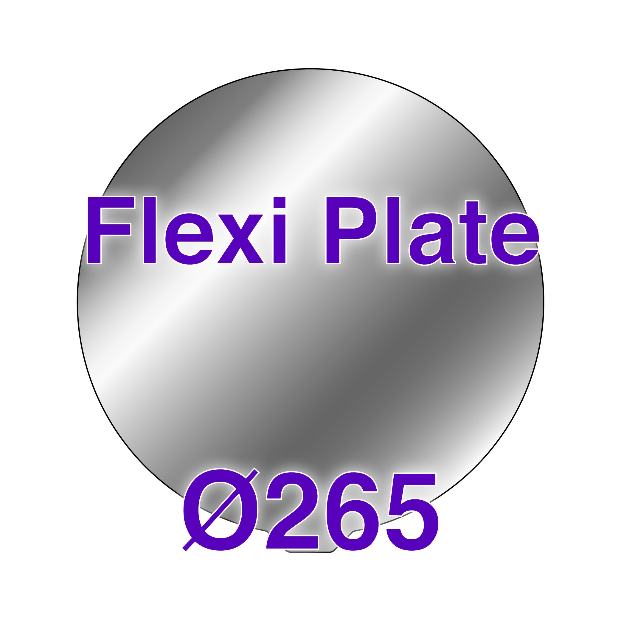Top-down view of the Wham Bam flexi plate installed on a 3D printer bed, showing its seamless fit and spring steel finish.
