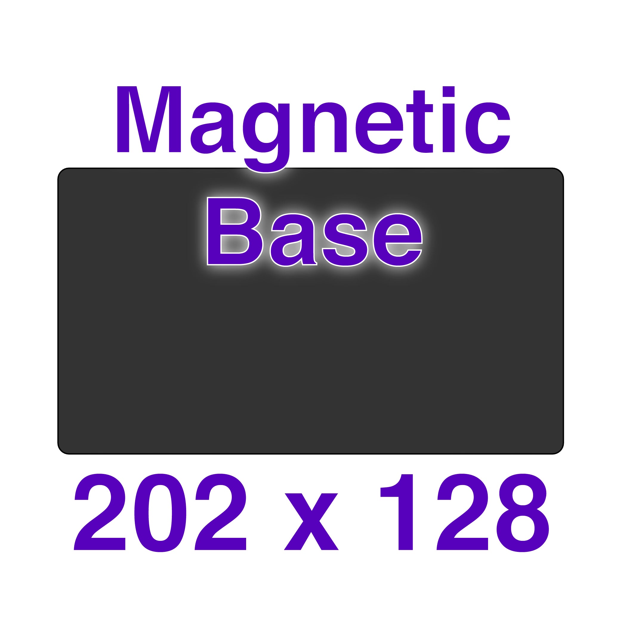 Front view of the 202x128 mm magnetic build plate for 3D printing, showcasing its robust design.
