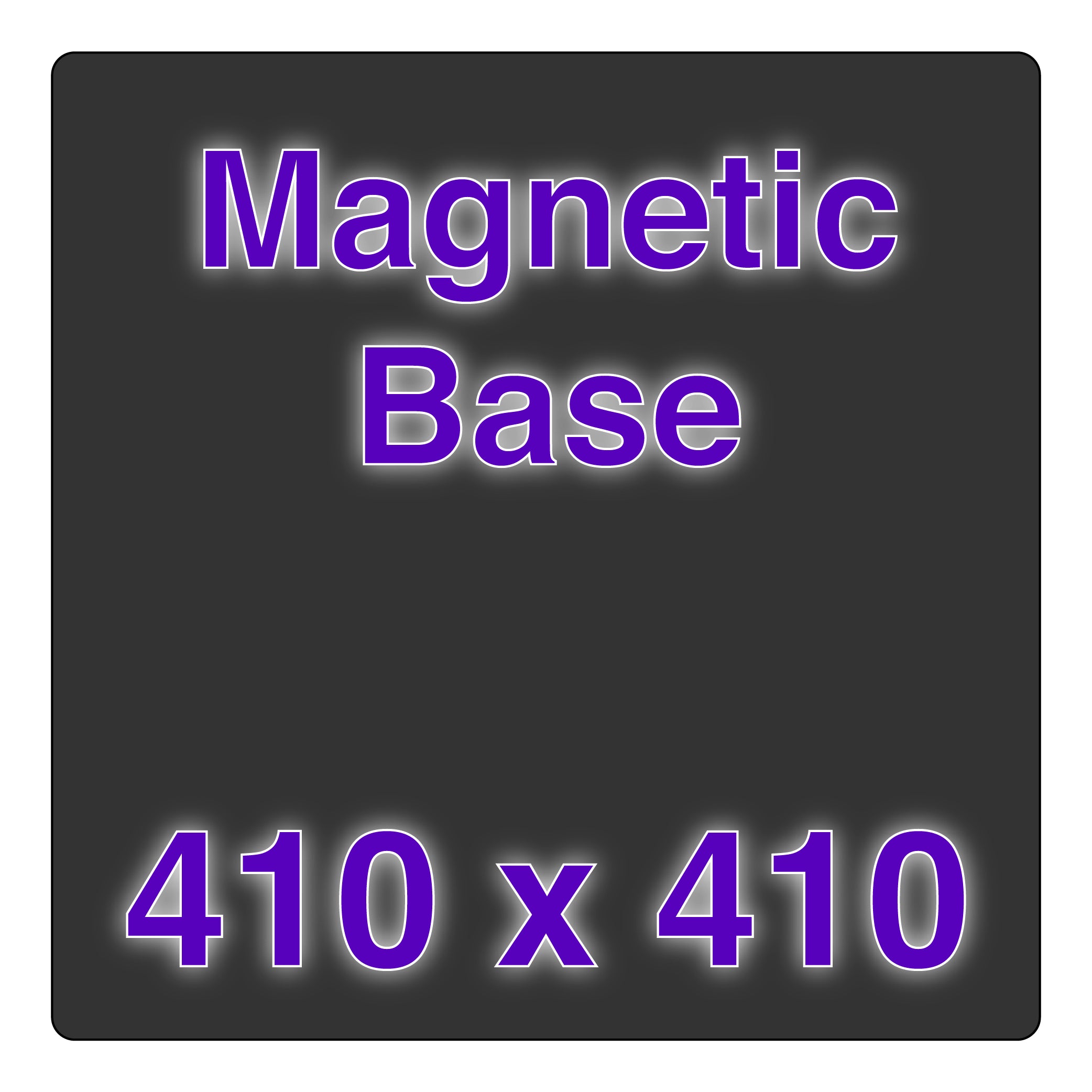 Wham Bam magnetic build plate from above, showcasing its 410x410mm size and sleek design.