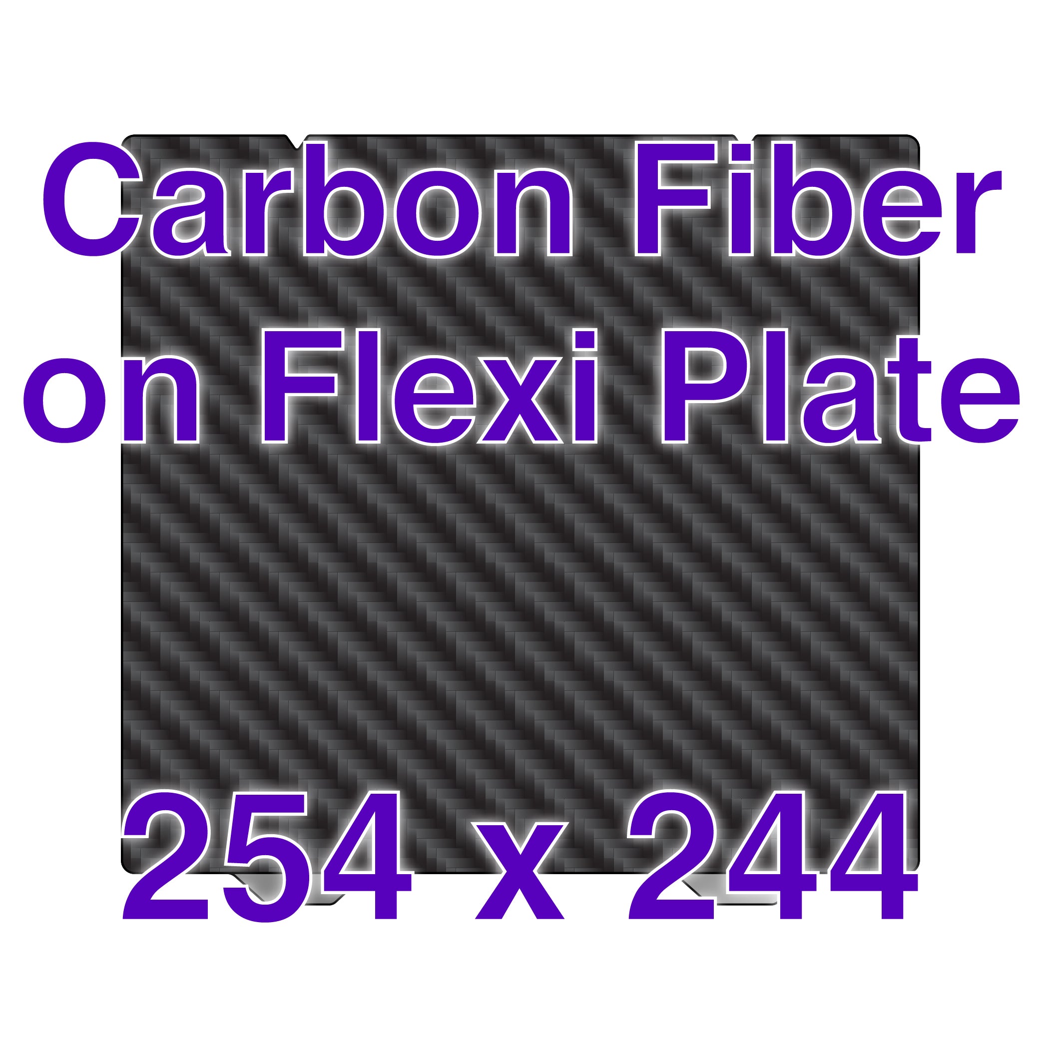 Close-up of carbon fiber build surface on Prusa i3, showing smooth finish and slight pattern