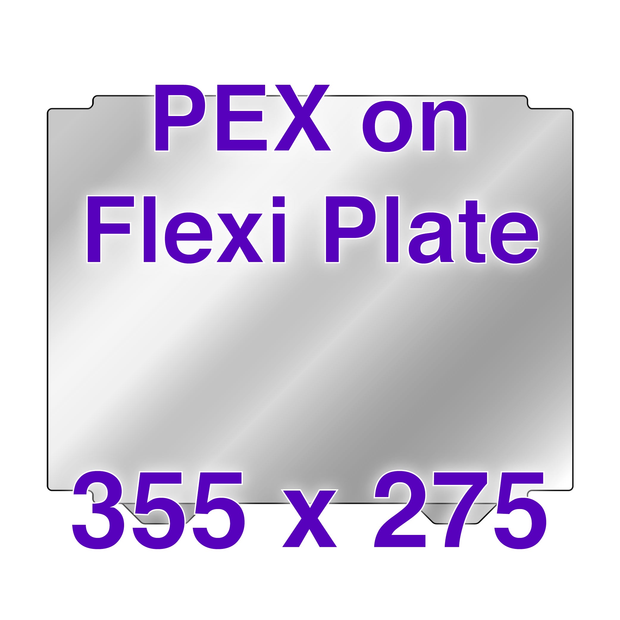 Close-up of Wham Bam Flexi Plate with PEX for UltiMaker S5, highlighting its rounded corners and build quality.