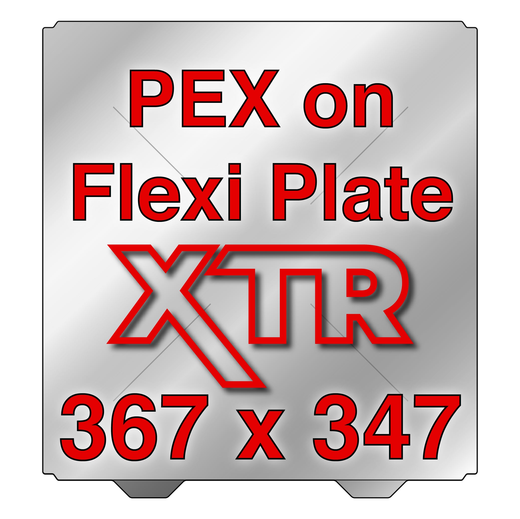 Close-up view of the XTR Flexi Plate with PEX for Raise3D Pro 3, highlighting its flexible build surface.