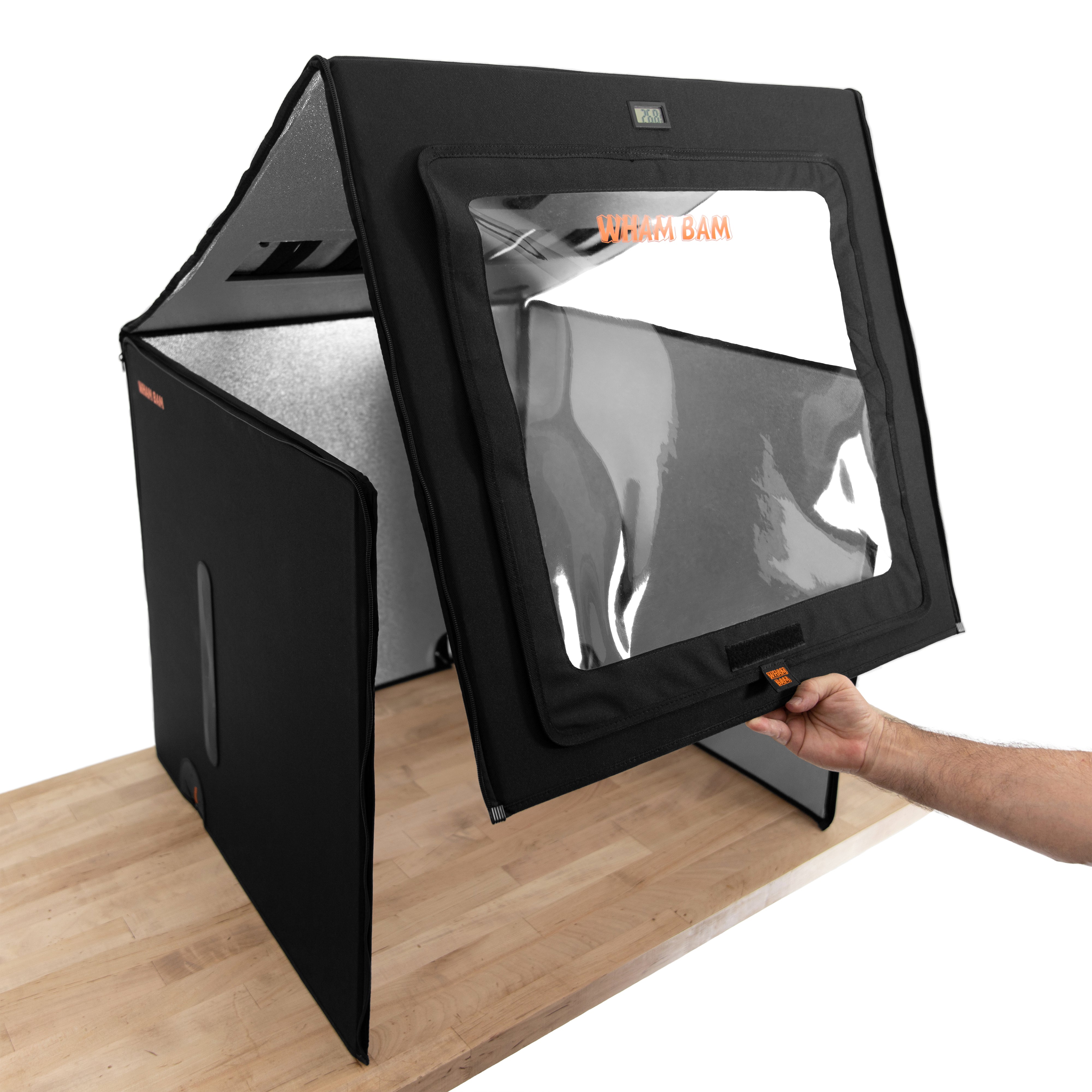 HotBox Mega 3D printer enclosure with large clear window and side zippers