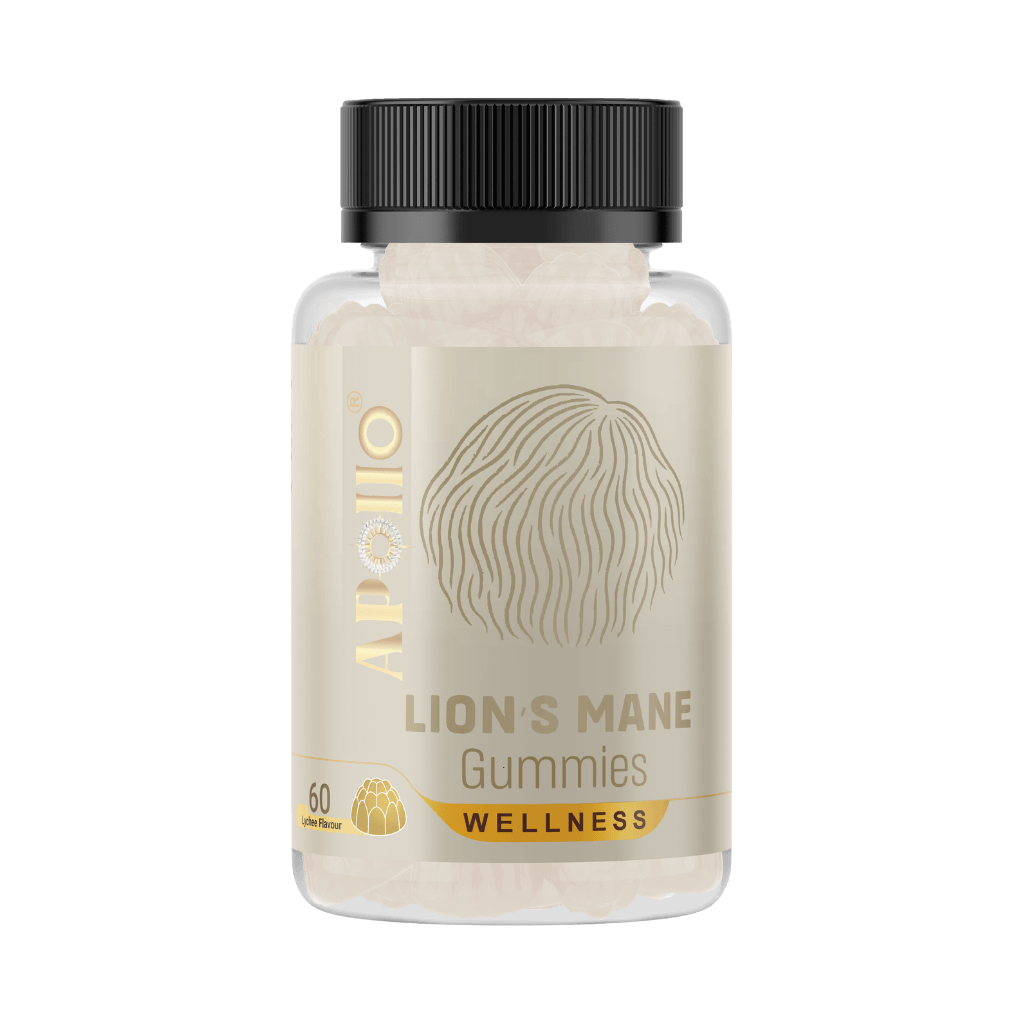 Close-up of Lion's Mane gummies showing natural mushroom ingredients