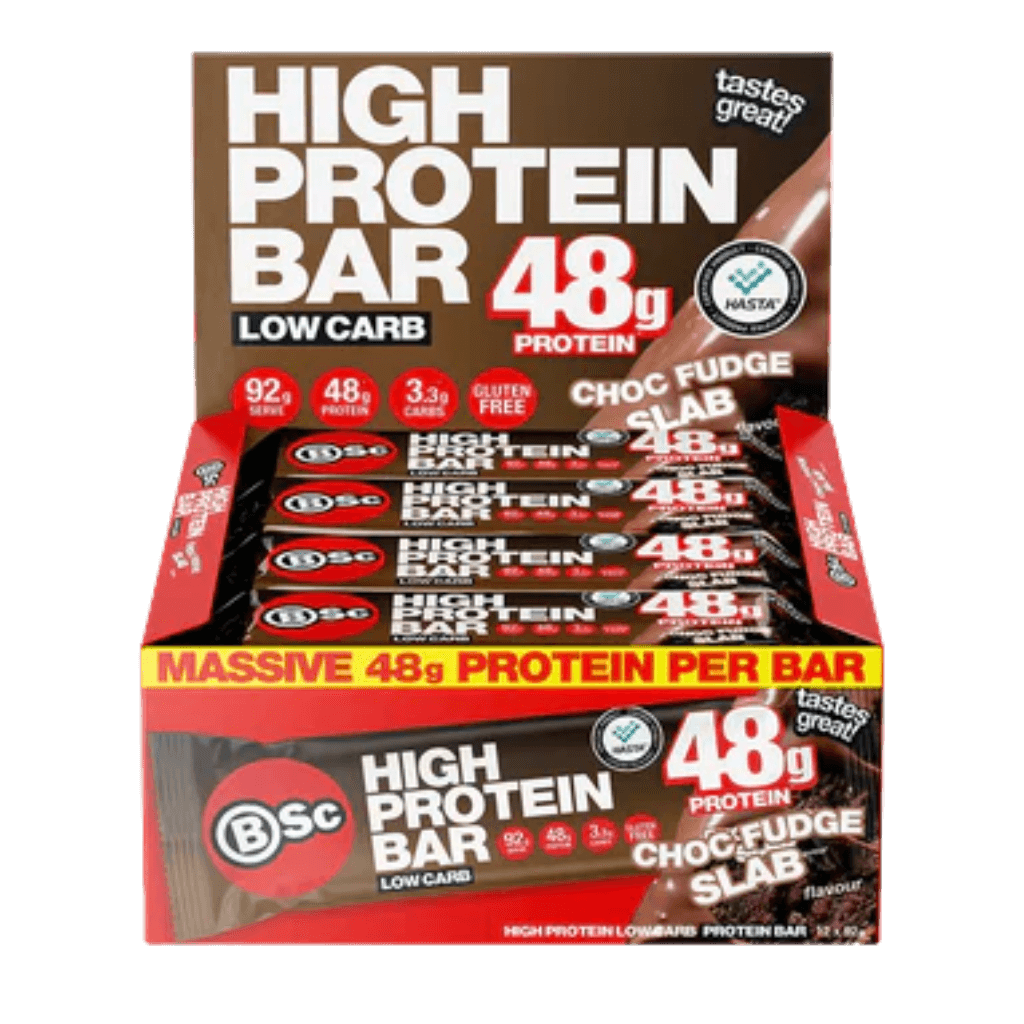 Keto Crunch High Protein Bar with chocolate coating on a wooden table