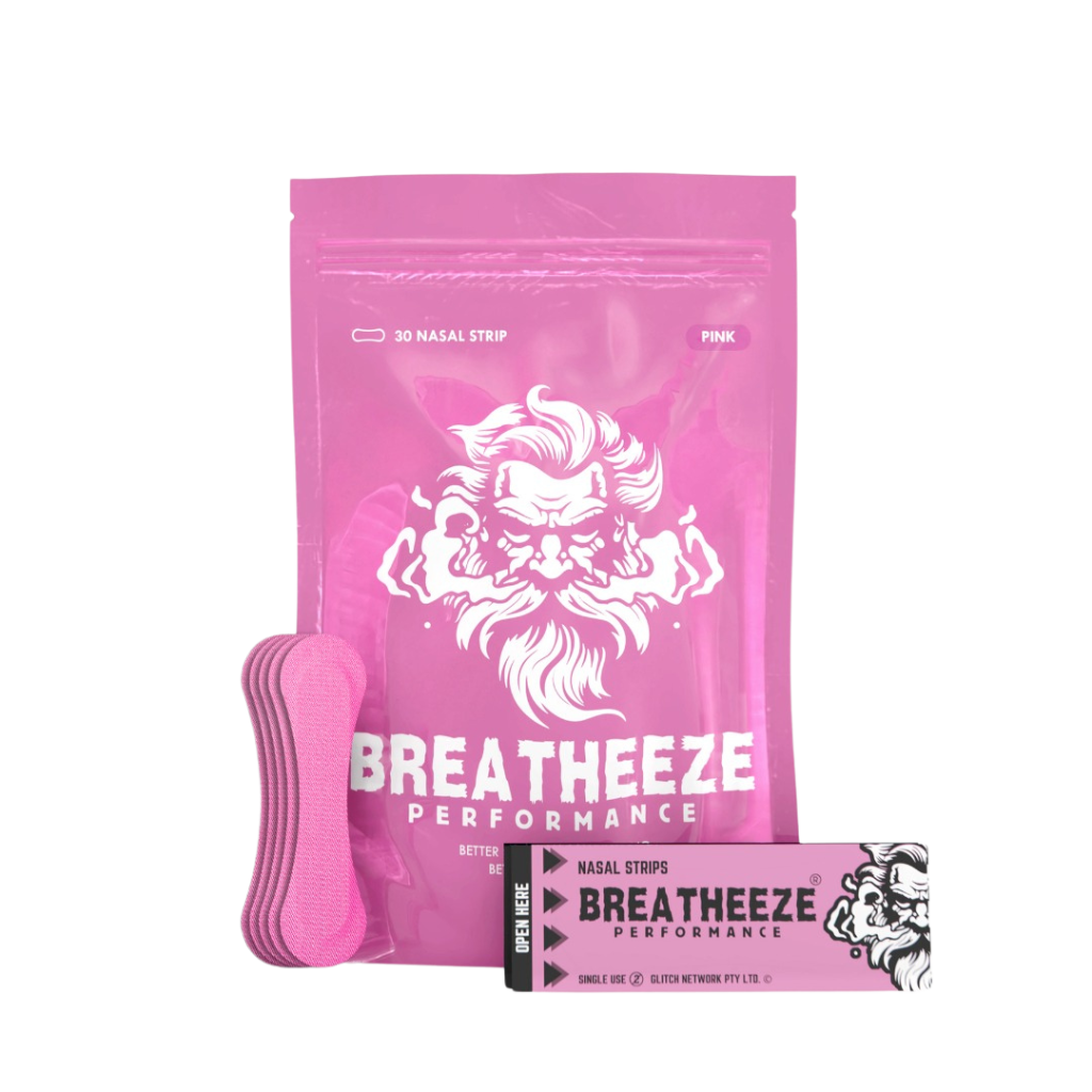 Breathe Easy Sleep Aid Strips displayed on a nightstand, emphasizing snoring solutions.