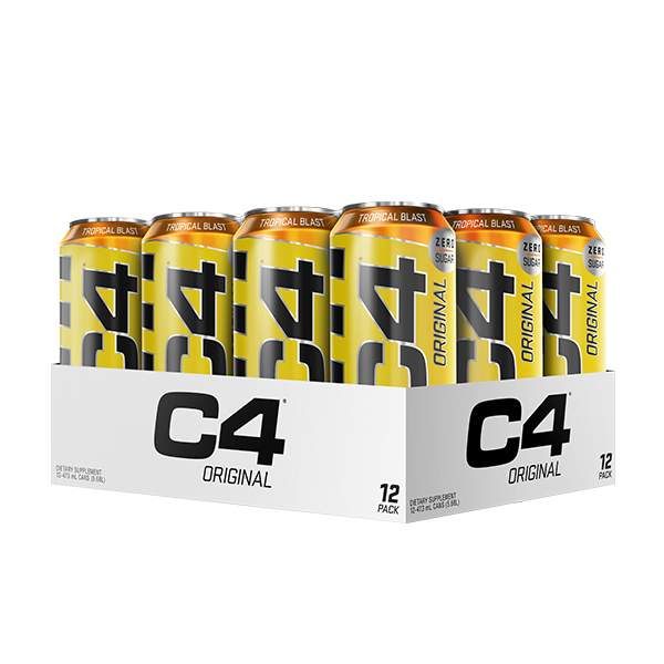 An athlete enjoying a C4 Original performance energy drink can during a training session, highlighting its energizing effects.