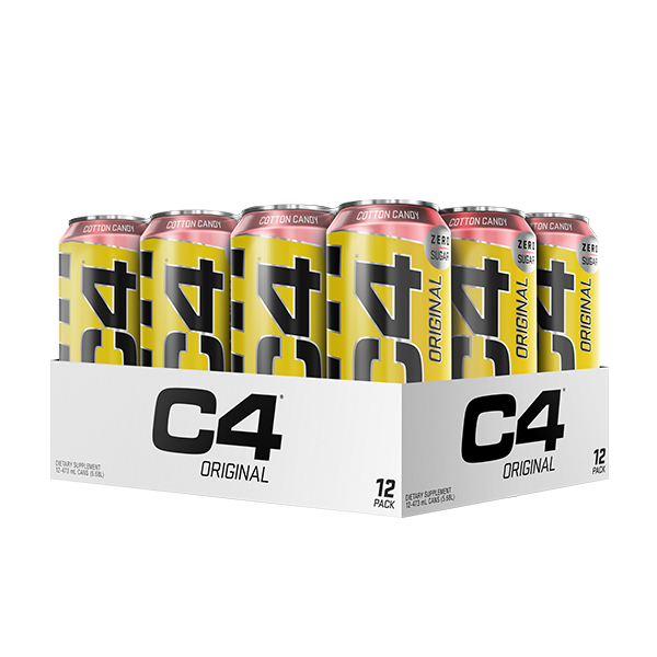 C4 Original energy drink can displayed outdoors, emphasizing its refreshing taste and energizing properties.