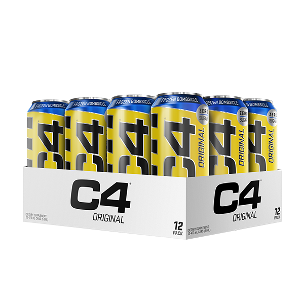 C4 Original energy drink can showcasing its vibrant design and refreshing appeal, ideal for athletes.