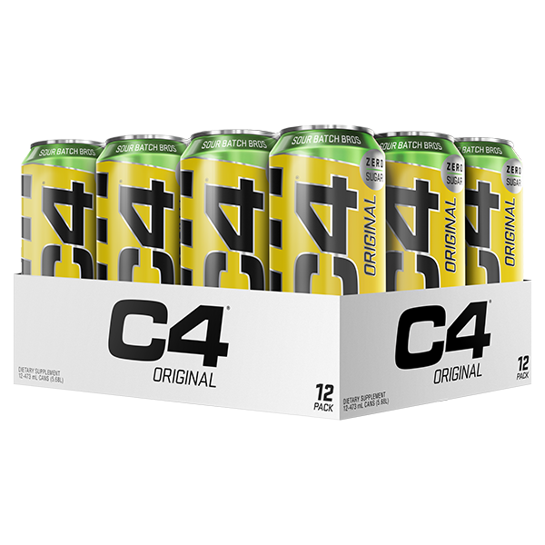 C4 Original energy drink can displayed outdoors, emphasizing its refreshing taste and energizing properties.