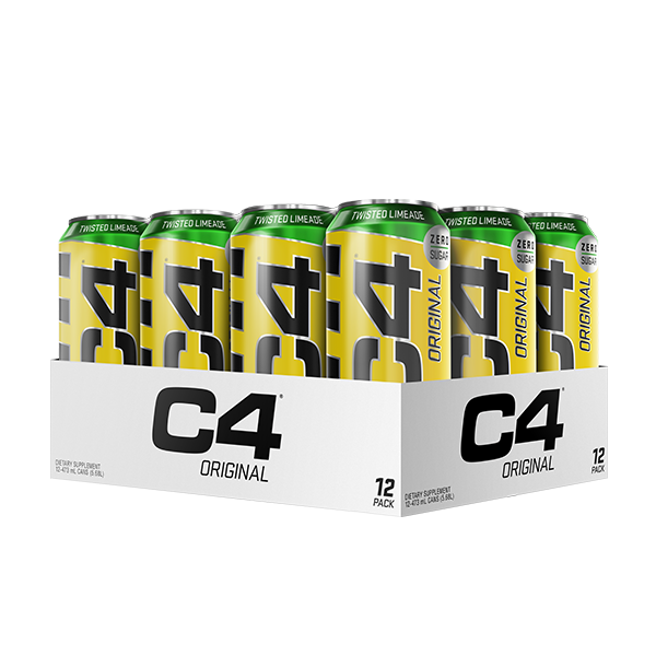 An athlete enjoying a C4 Original performance energy drink can during a training session, highlighting its energizing effects.
