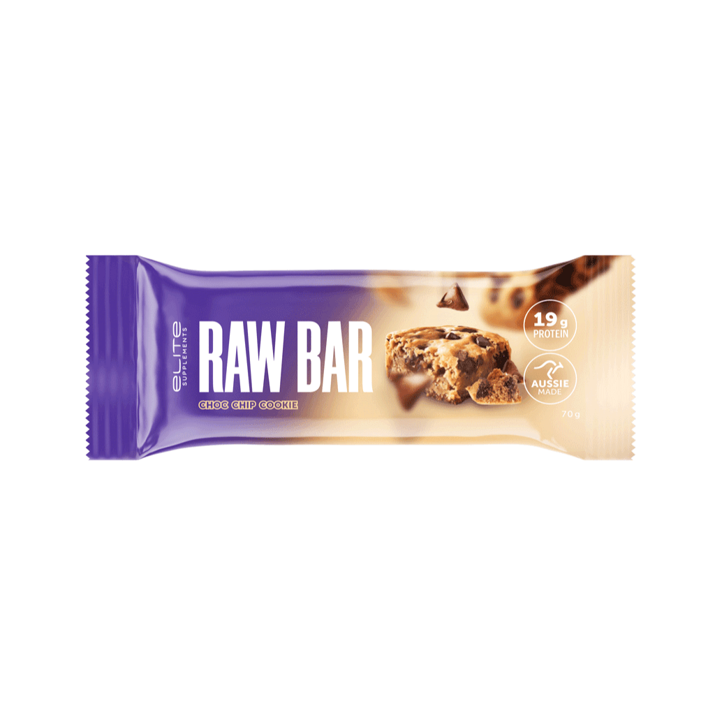 High-protein energy bar with nuts and chocolate chips for workout nutrition