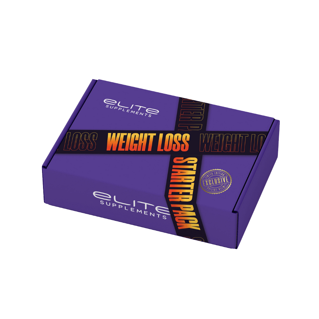 Front view of SlimBoost Starter Pack with appetite suppressant gummies and Oxyshred fat burner