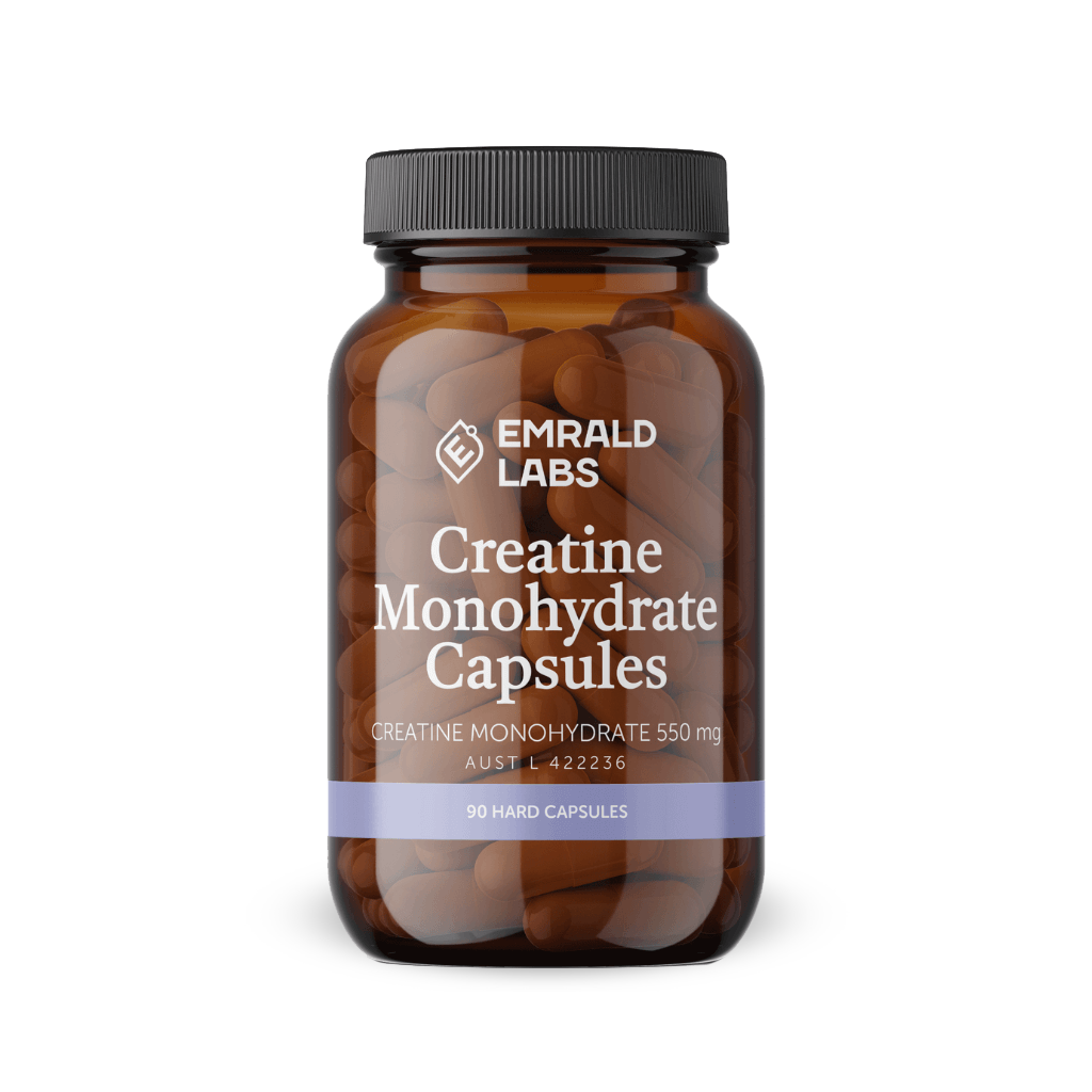 Emrald Labs Ultra Creatine Capsule bottle showcasing its sleek design.