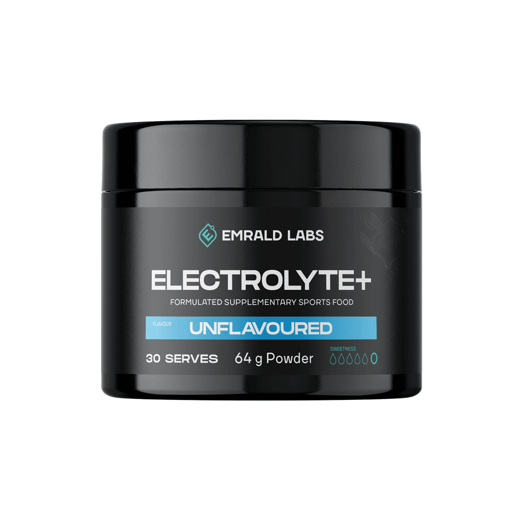Athlete drinking electrolyte beverage during workout for hydration