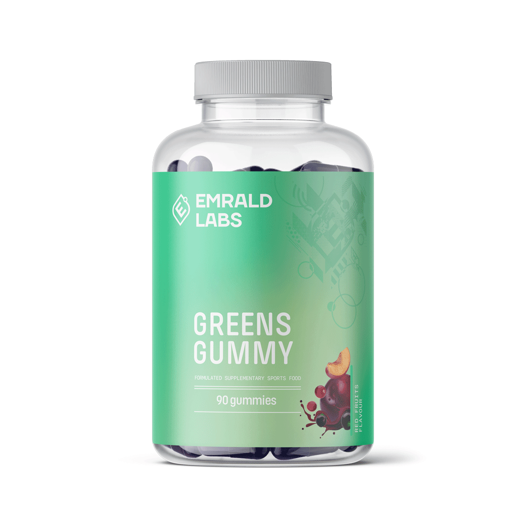 Close-up of VitalGreens Superfood Gummies showcasing their vibrant colors and texture.