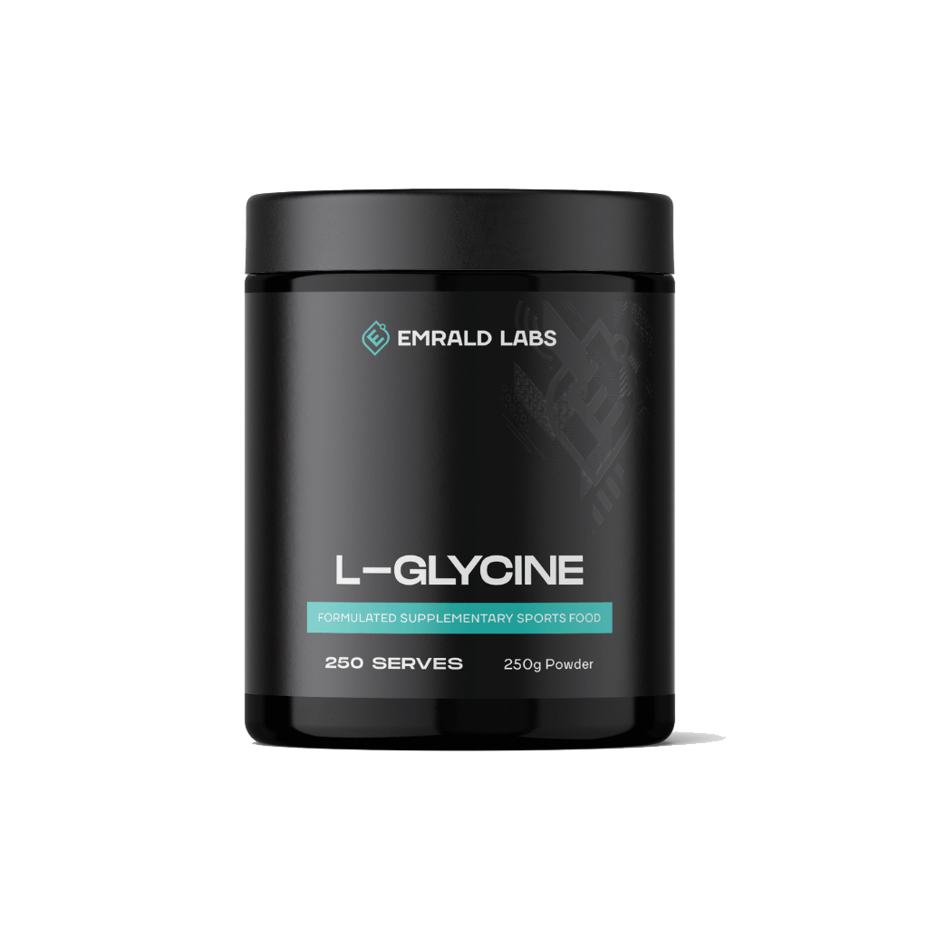 Close-up of Vitality Boost L-Glycine Capsules highlighting the natural ingredients.
