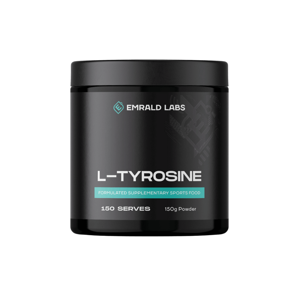 Emrald Labs L-Tyrosine bottle showcasing its high-quality formula for mental focus.
