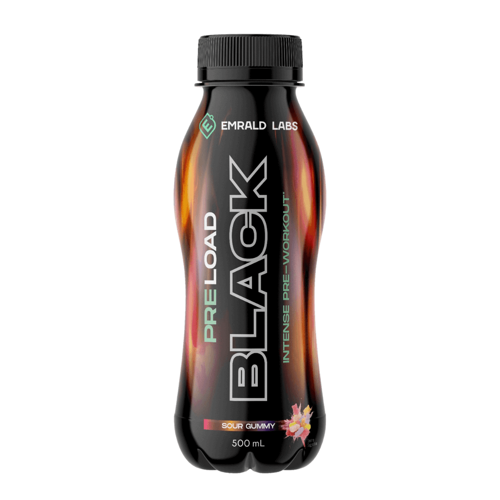 Close-up of Black Performance Boost RTD highlighting its powerful ingredients.