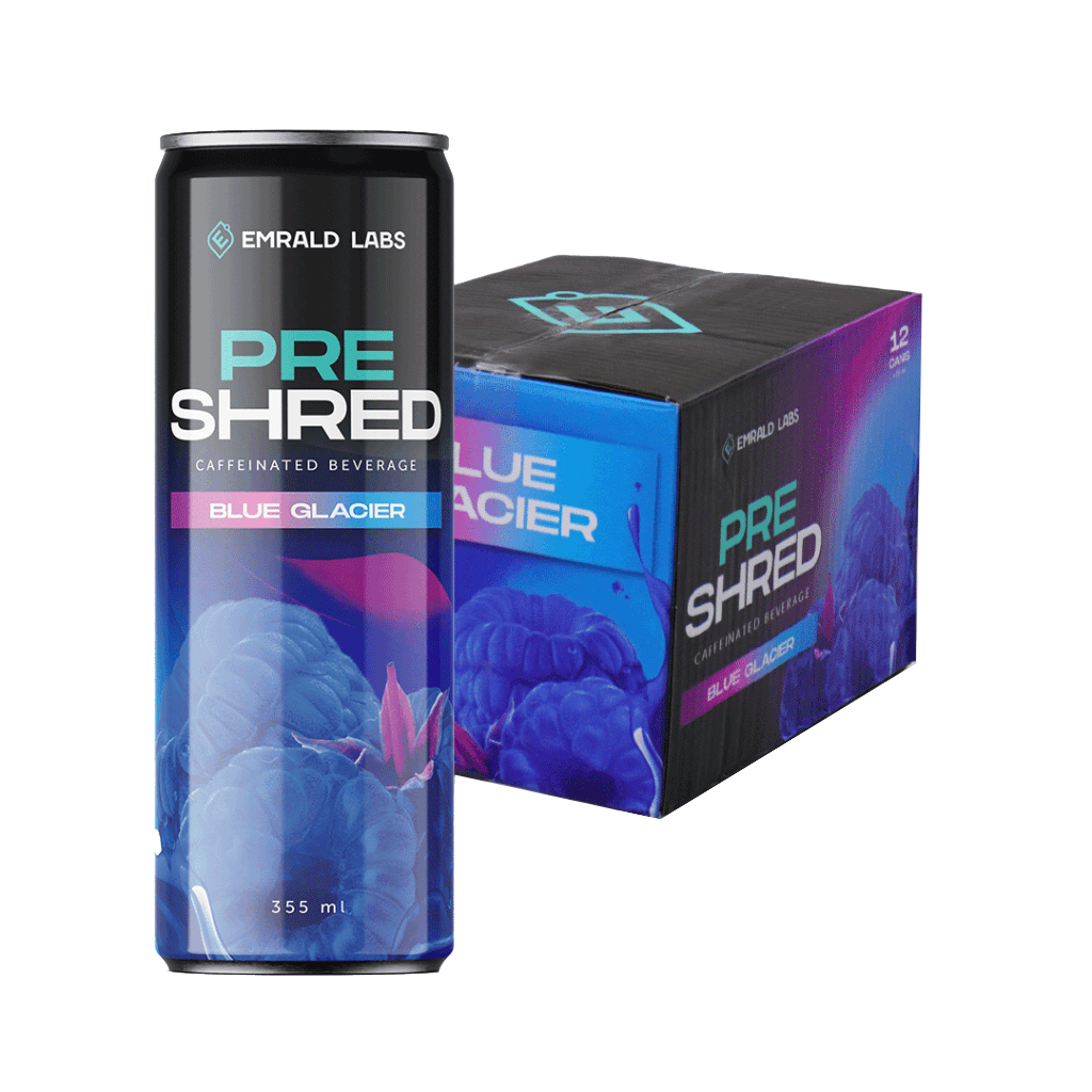 Shred & Fuel ready-to-drink fat burner in a vibrant can, perfect for workouts.