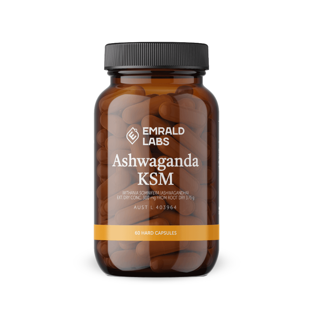 Ayurvedic ashwagandha powder in a wooden bowl, ideal for wellness.