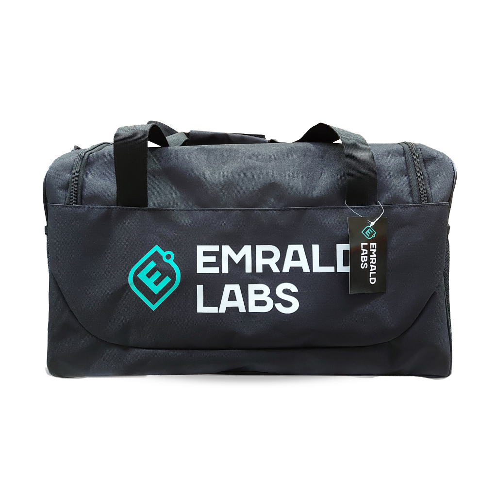 Emrald Labs Ultimate Gym Duffle Bag showcasing its spacious interior and pockets.