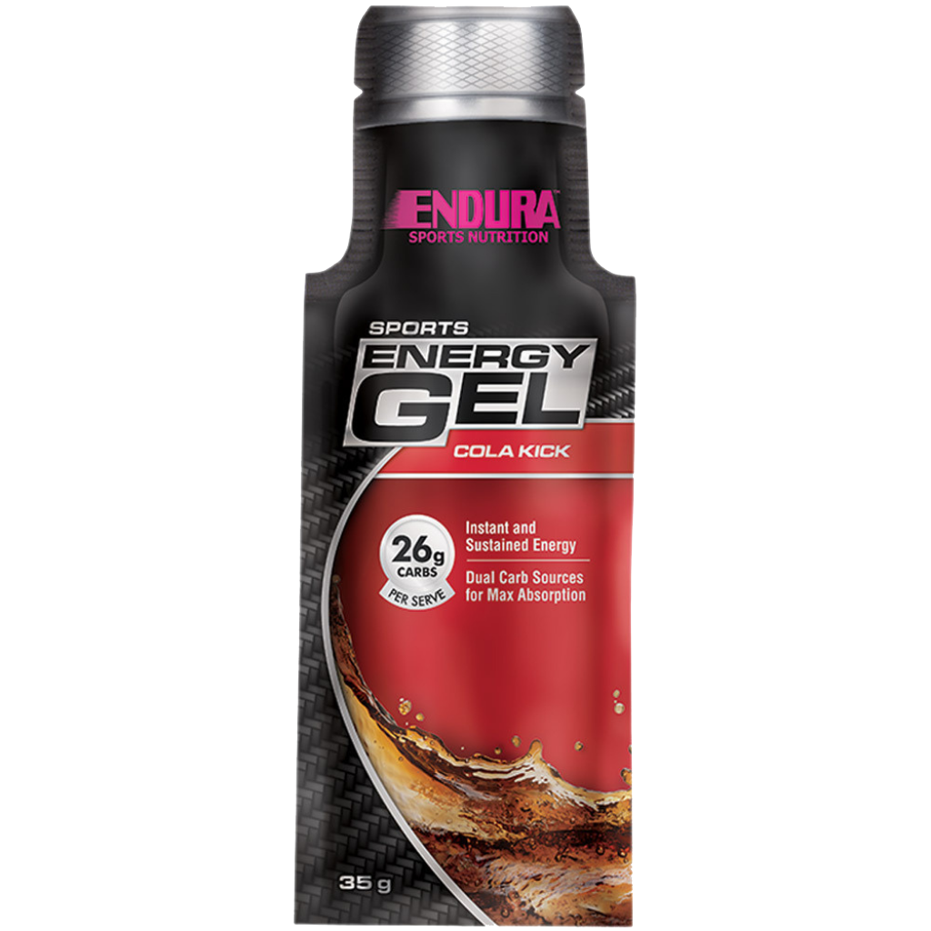 An athlete consuming Endura Energy Gel during a race, demonstrating its effectiveness in maintaining energy levels.