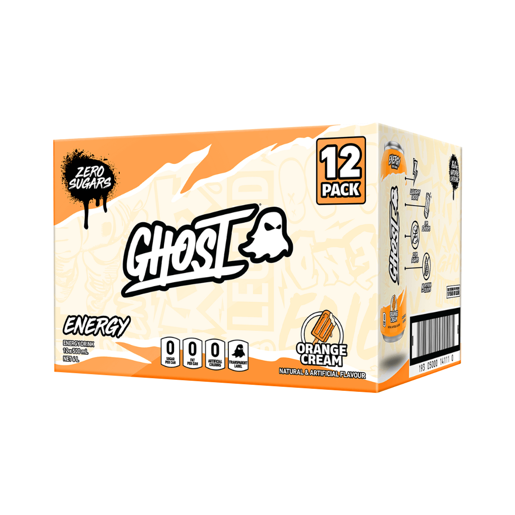 Front view of Ghost RTD Energy Drink can highlighting full disclosure label
