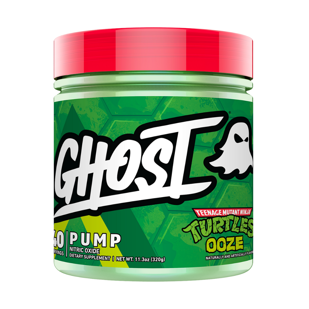 Container of Ghost Pump showcasing its vibrant packaging and ingredients.