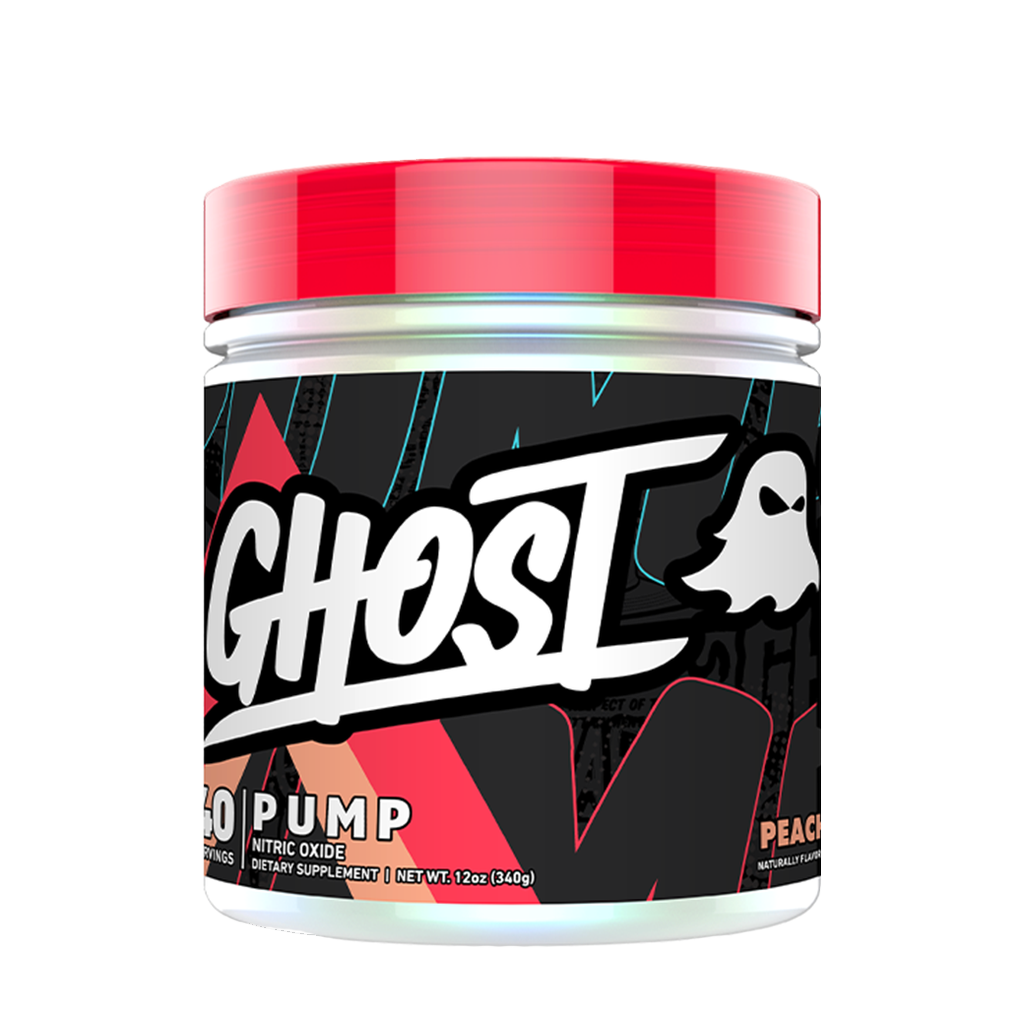 Container of Ghost Pump showcasing its vibrant packaging and ingredients.