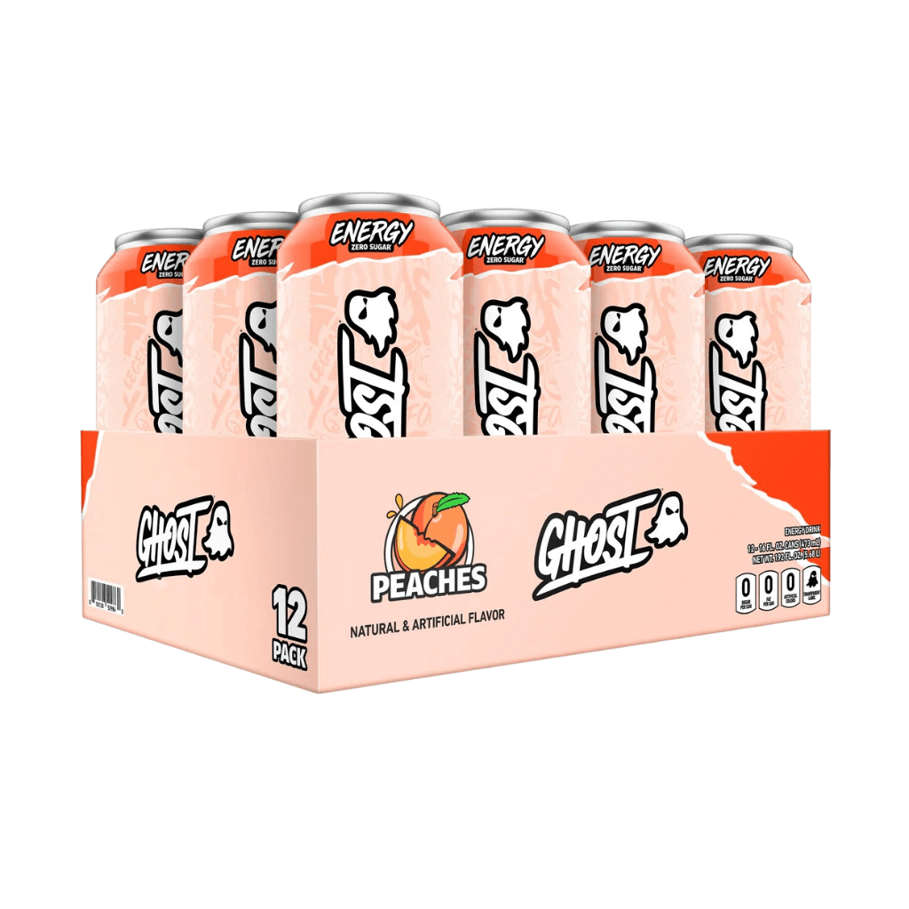 Ghost RTD Energy Drink in gym setting, ideal for pre-workout energy boost