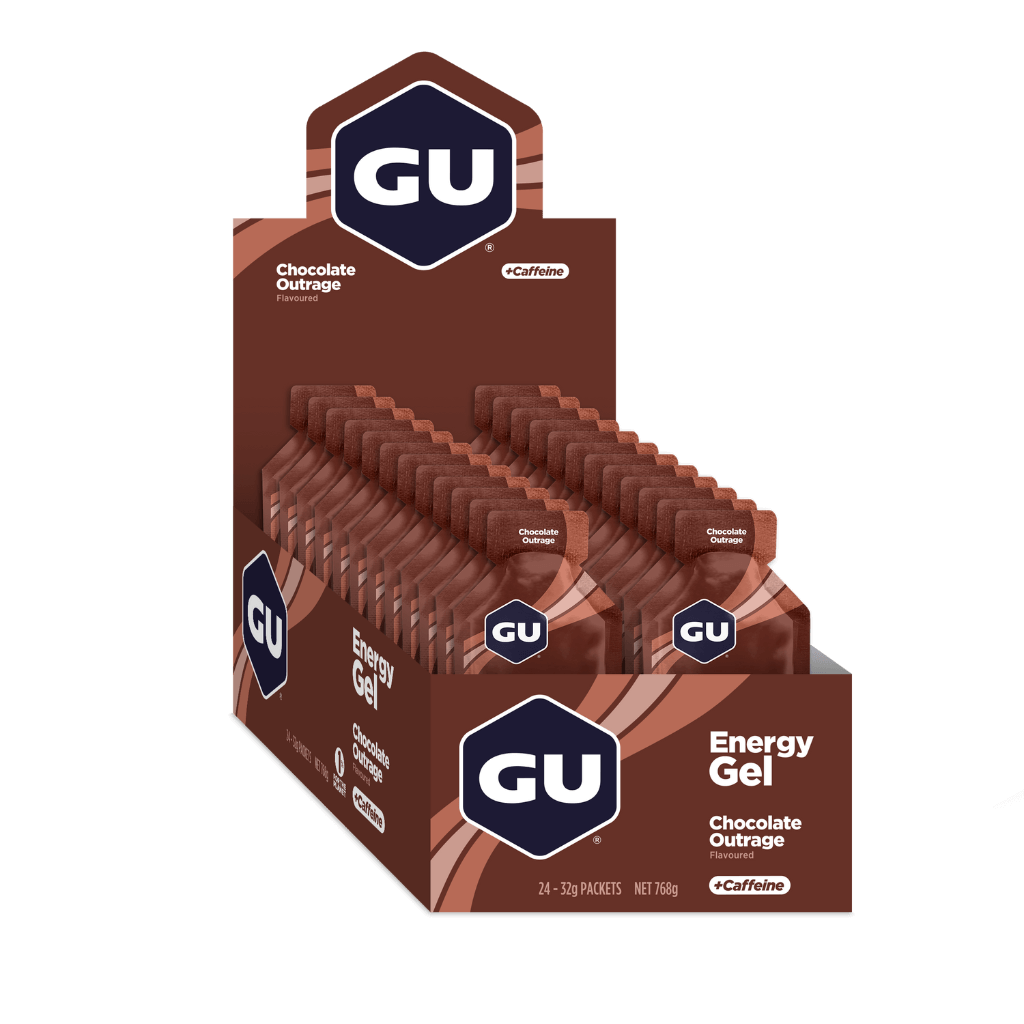 GU Natural Endurance Gel being used by a runner during a marathon, highlighting its effectiveness in real-time.
