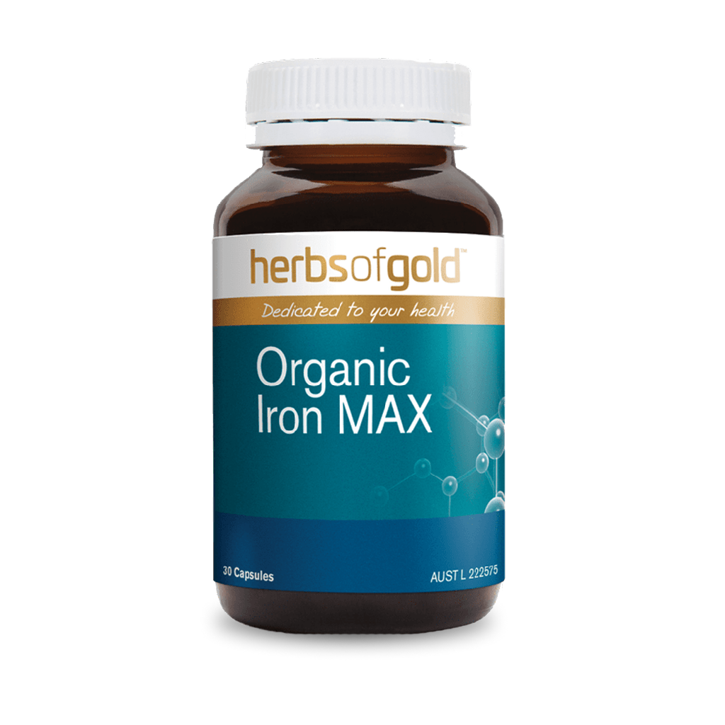 Vitality Organic Iron Tonic bottle showing high strength formulation and natural ingredients.