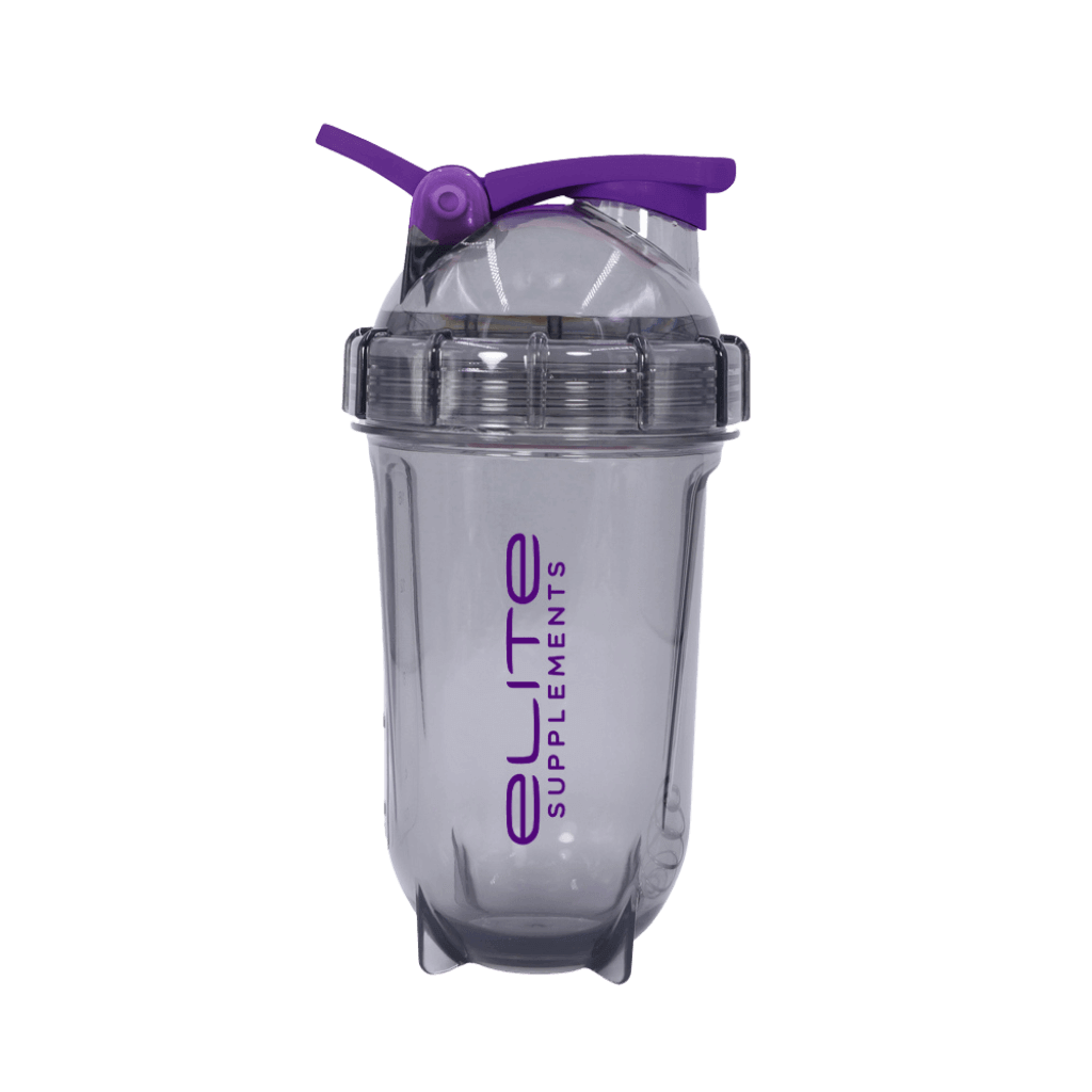 Elite Sphere Protein Mixer from the side, highlighting its ergonomic design.