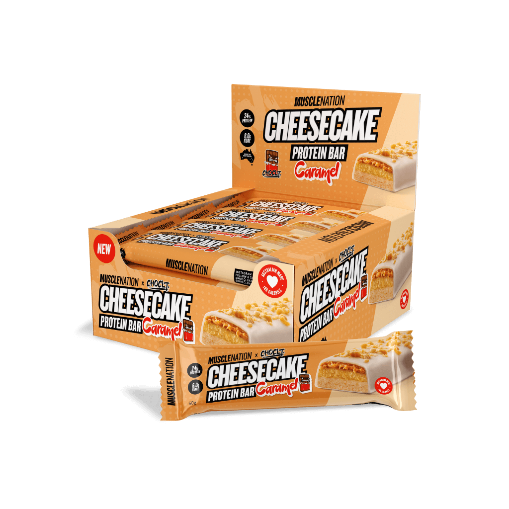 Creamy cheesecake protein bar displayed on a wooden board, perfect for a snack after workouts.