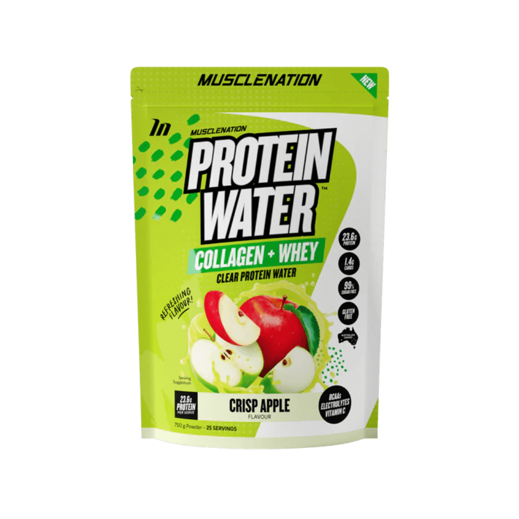 Fruity protein water displayed on a fitness bench, ideal for muscle recovery.