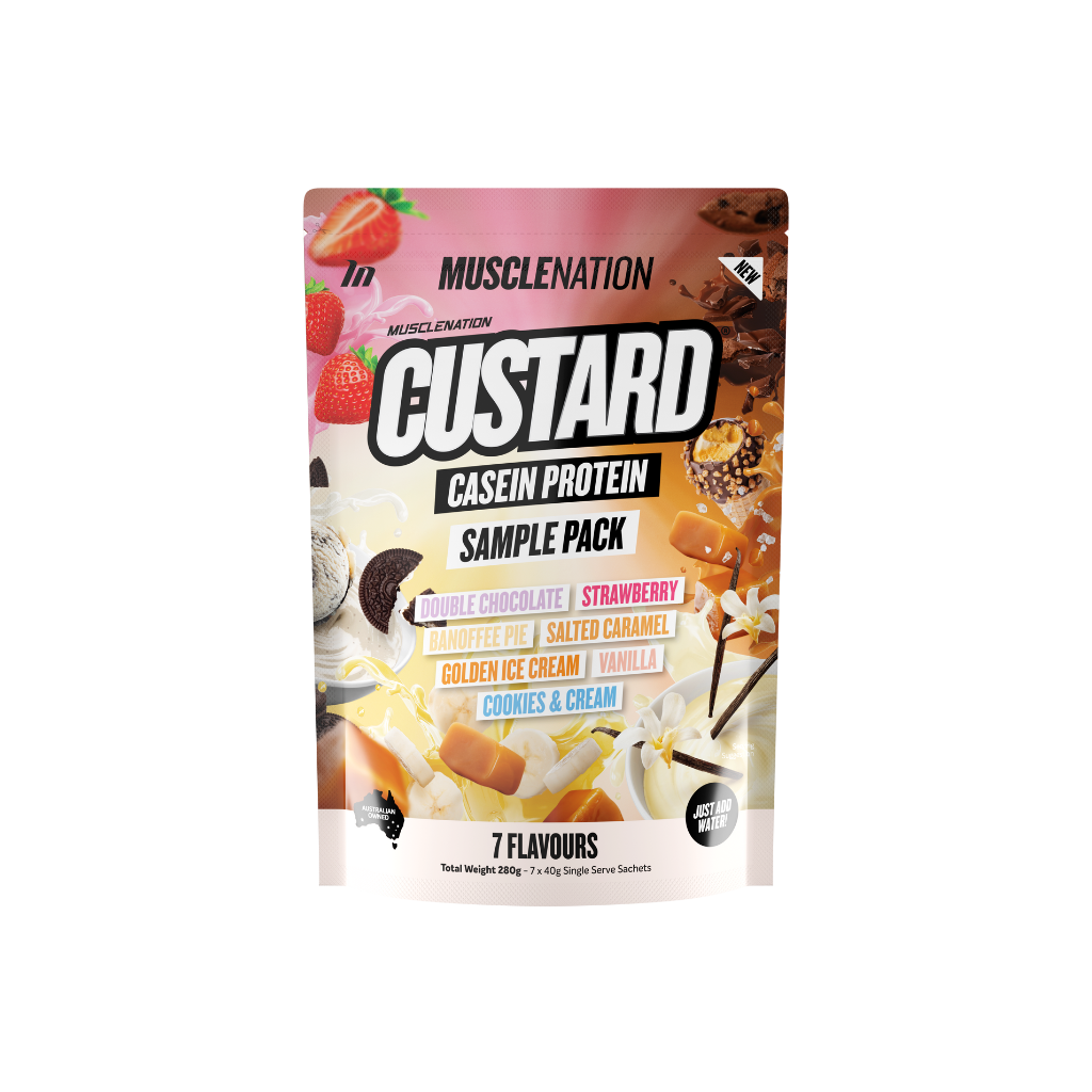 Ultimate Casein Protein Variety Pack showcasing flavors for muscle gain.