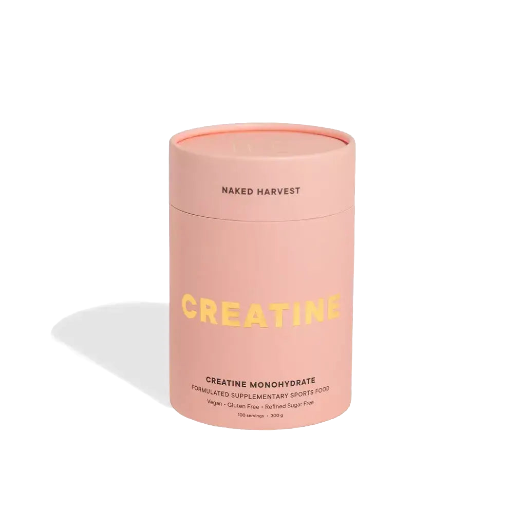 Naked Harvest Creatine powder in a scoop for muscle gain and workout recovery