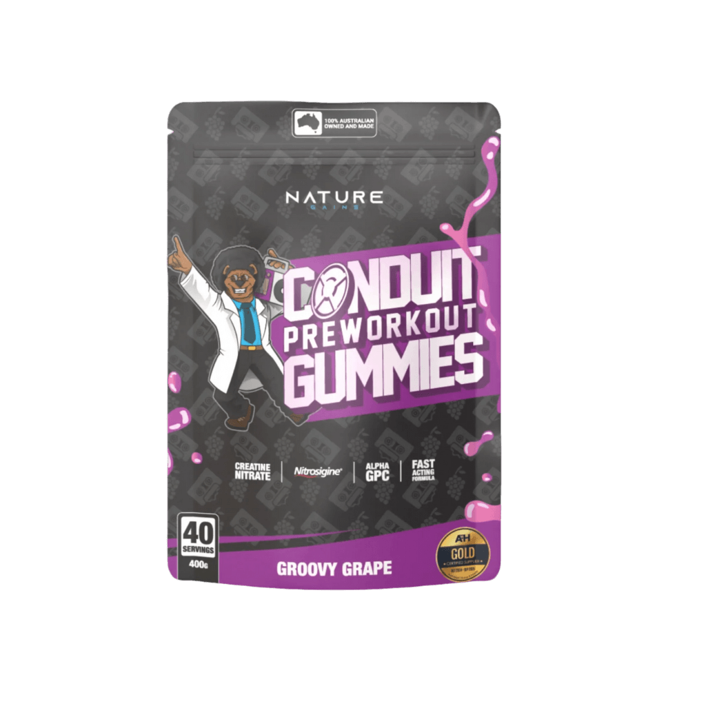 EnergizeFit Pre-Workout Gummies in a vibrant berry flavor, perfect for a pre-workout boost.