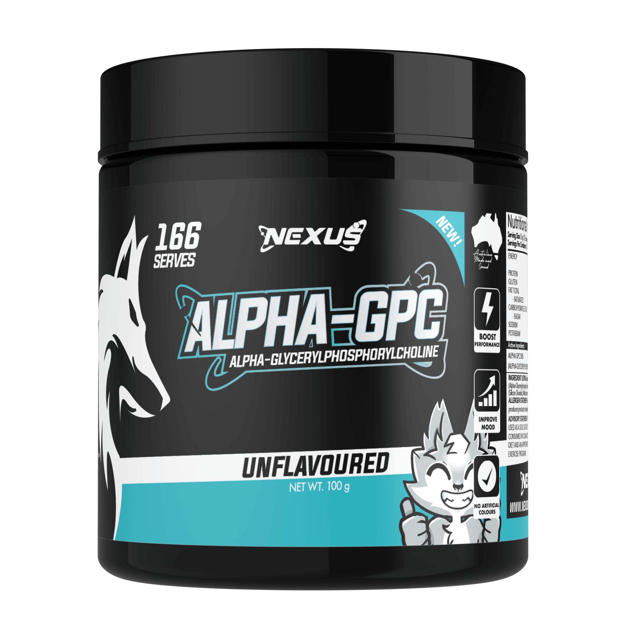 Cognitive Boost Alpha GPC Capsules in a bottle showcasing brain health benefits.