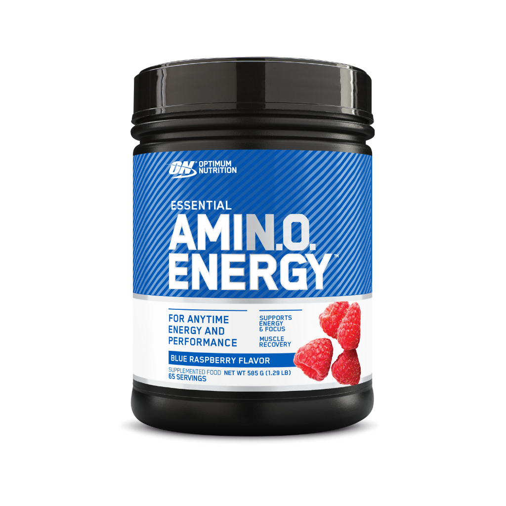 Amino Energy powder scoop with vibrant flavor packaging for intra workout energy