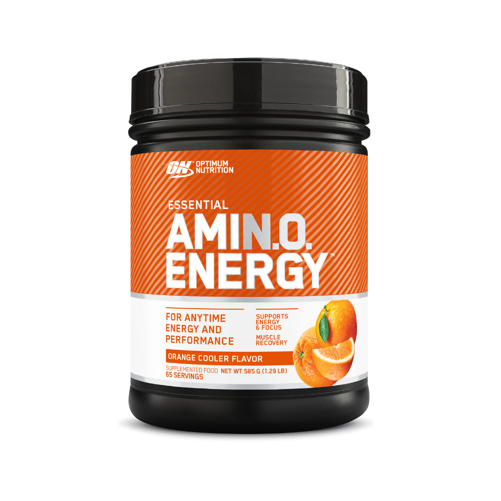 Athlete sipping Amino Energy during a workout for sustained energy