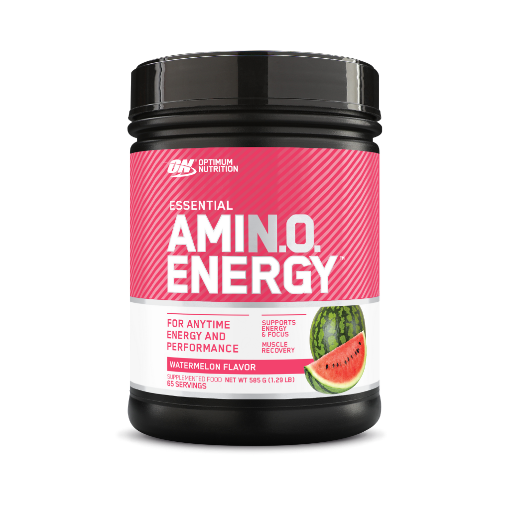 Amino Energy powder scoop with vibrant flavor packaging for intra workout energy
